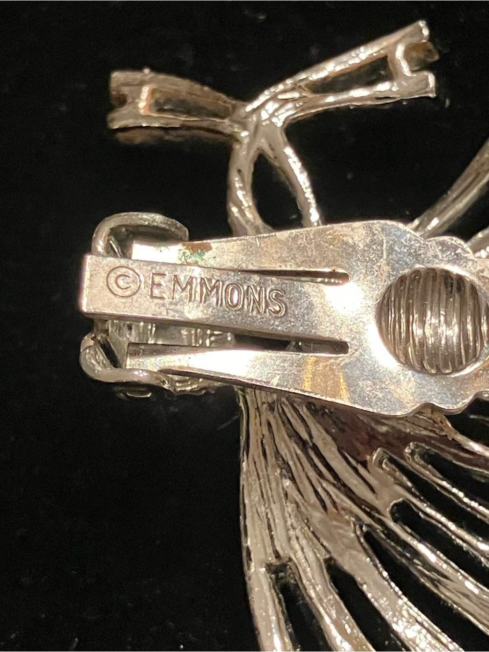 EMMONS ART DECO SILVER-TONE BROOCH AND EARRING SET - Picture 3 of 6